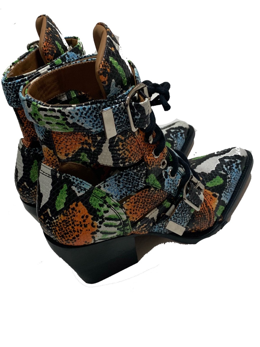 chloe multicolor python-print ankle boots - Picture 4 of 8